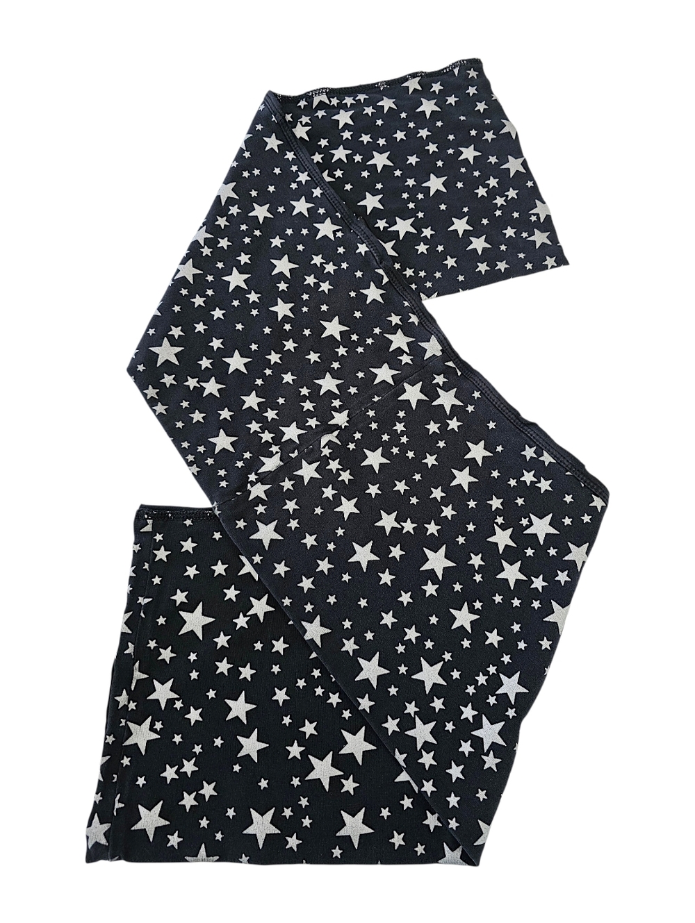 GUESS Upcycled Black Fabric with Silver Star Print - 1/2 Yard - Picture 2 of 12